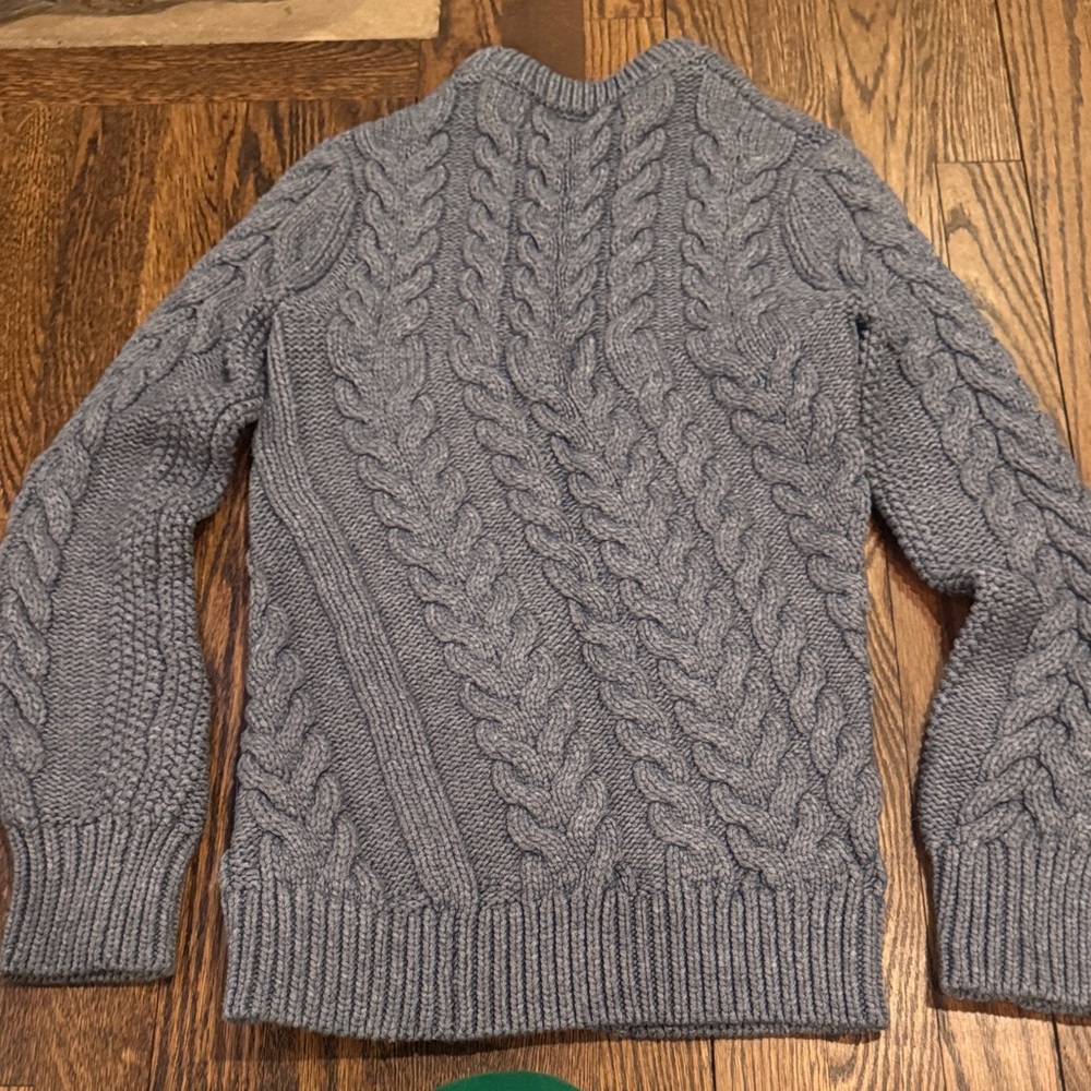 Theory blue cable knit pullover - image 5